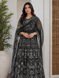 Elegant Dark Black Embroidered 3-Piece Suit