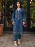 Elegant Blue Embroidered 2-Piece Suit